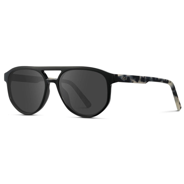 Hudson | Prescription Sunglasses - Black Beige Tortoise / Grey
