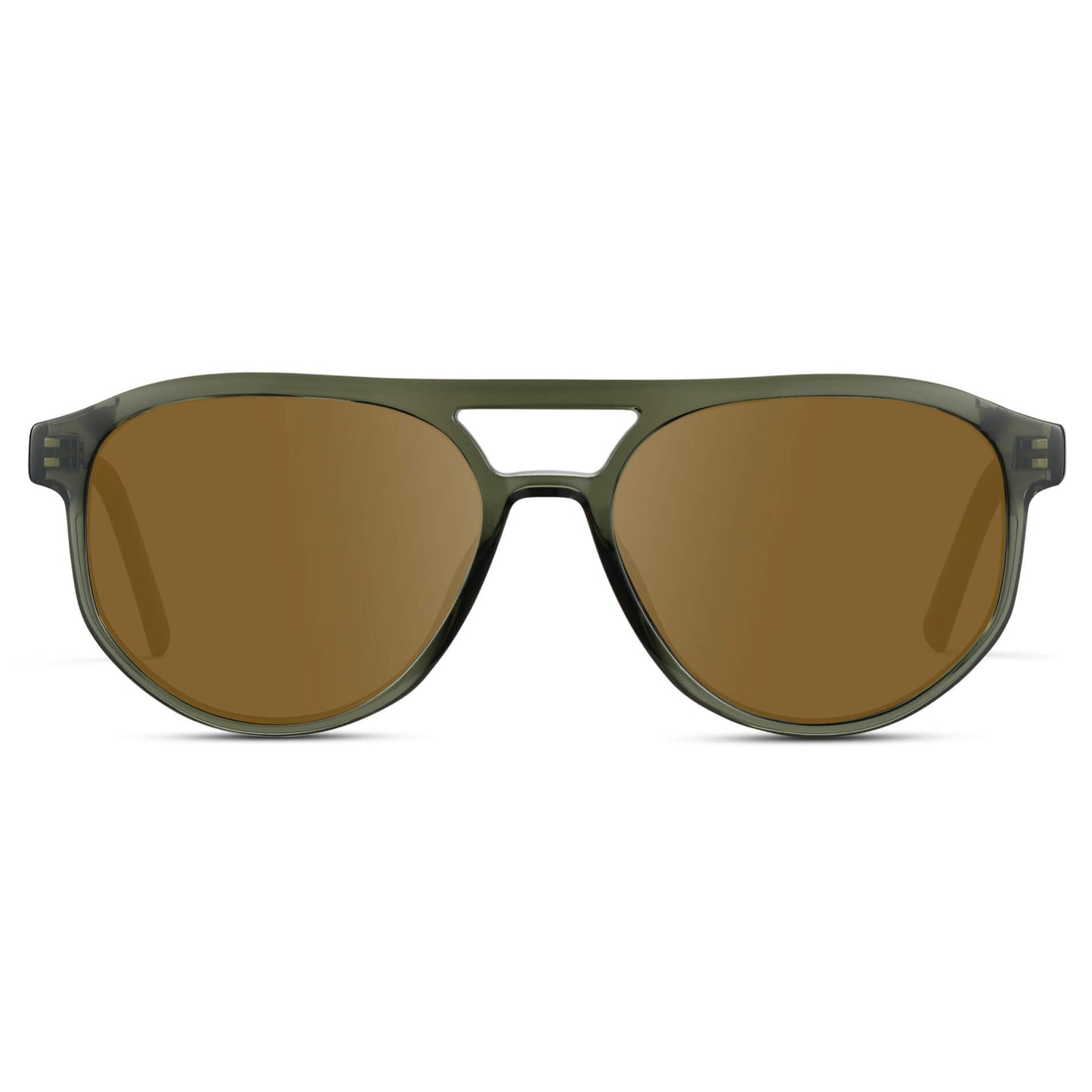 Tortoise Sage / Amber || Modern Aviator Green Acetate Frame with Brown Prescription Lens