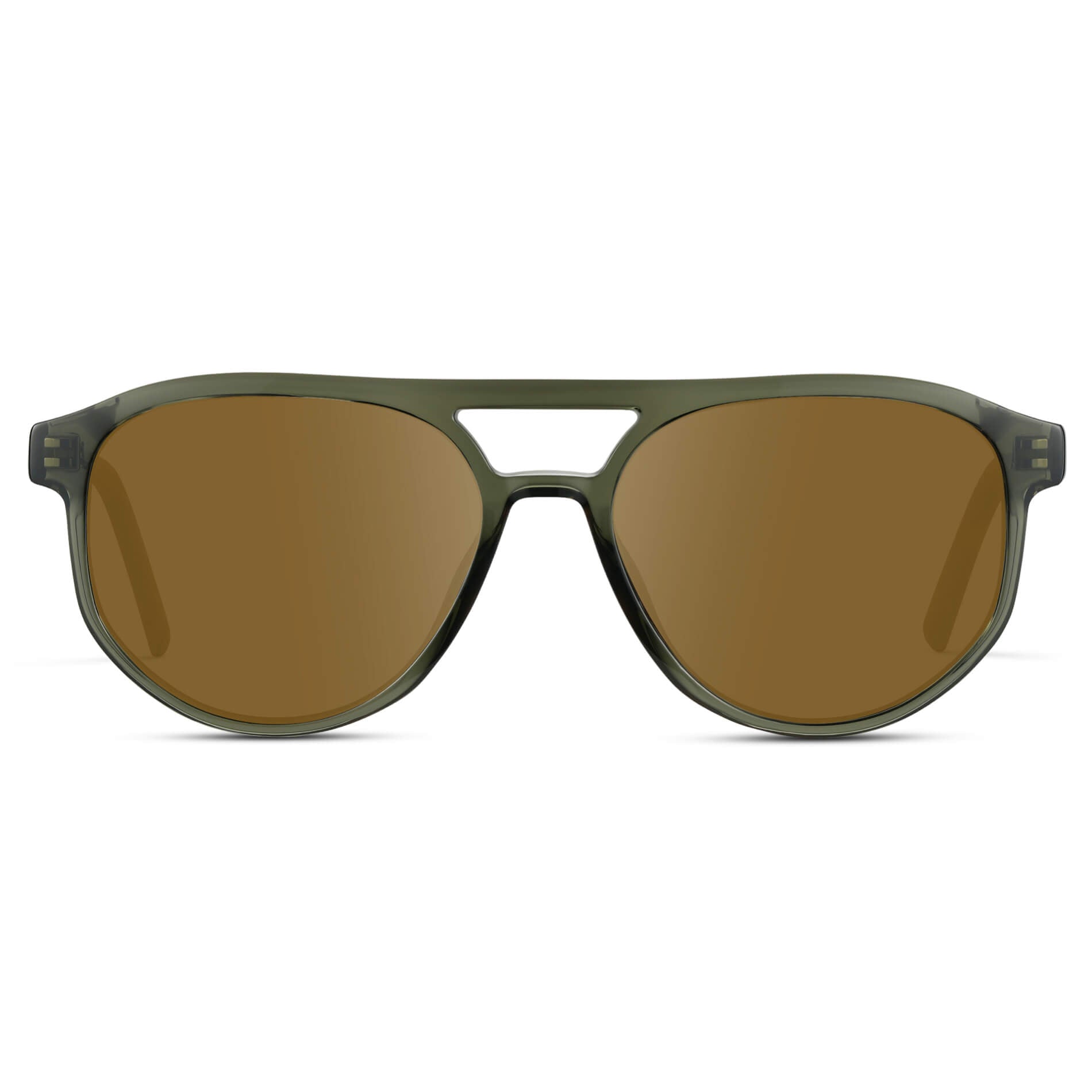 Tortoise Sage / Amber || Modern Aviator Green Acetate Frame with Brown Prescription Lens