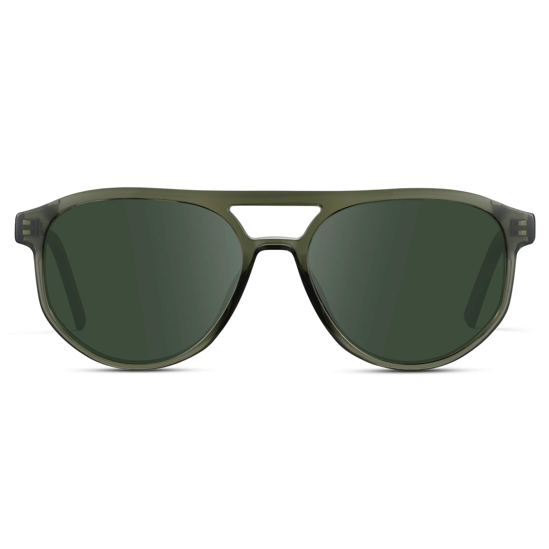 Tortoise Sage / G15 || Modern Aviator Green Acetate Frame with Green Prescription Lens