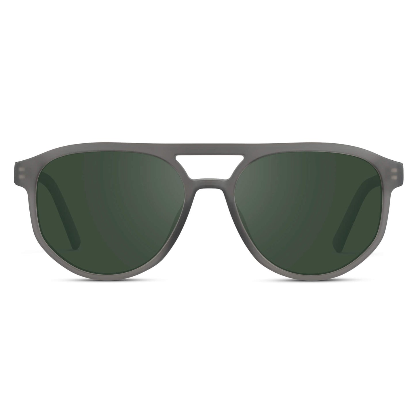 Frosted Graphite / G15 || Modern Aviator Grey Acetate Frame with Green Prescription Lens