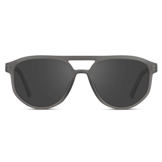 Frosted Graphite / Grey || Modern Aviator Grey Acetate Frame with Grey Prescription Lens