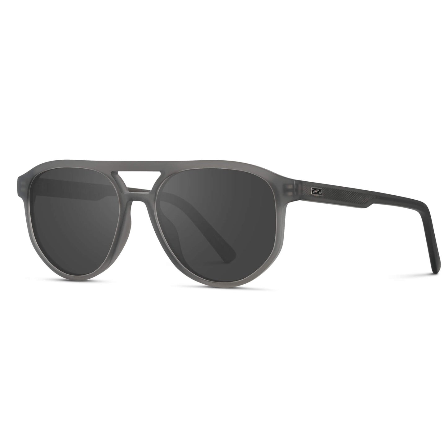 Frosted Graphite / Grey || Modern Aviator Grey Acetate Frame with Grey Prescription Lens