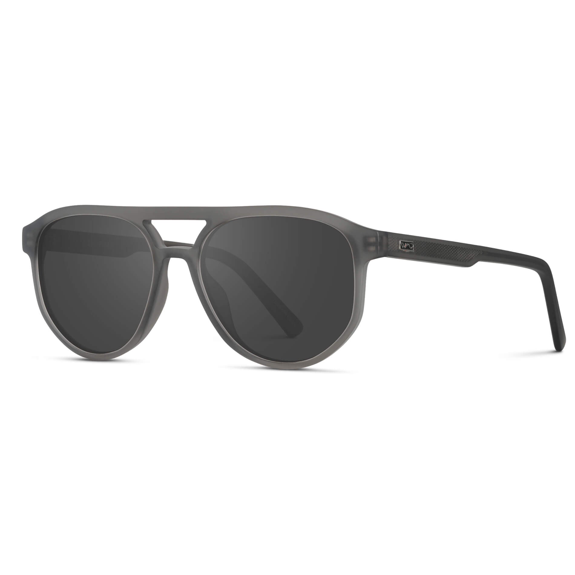 Frosted Graphite / Grey || Modern Aviator Grey Acetate Frame with Grey Prescription Lens