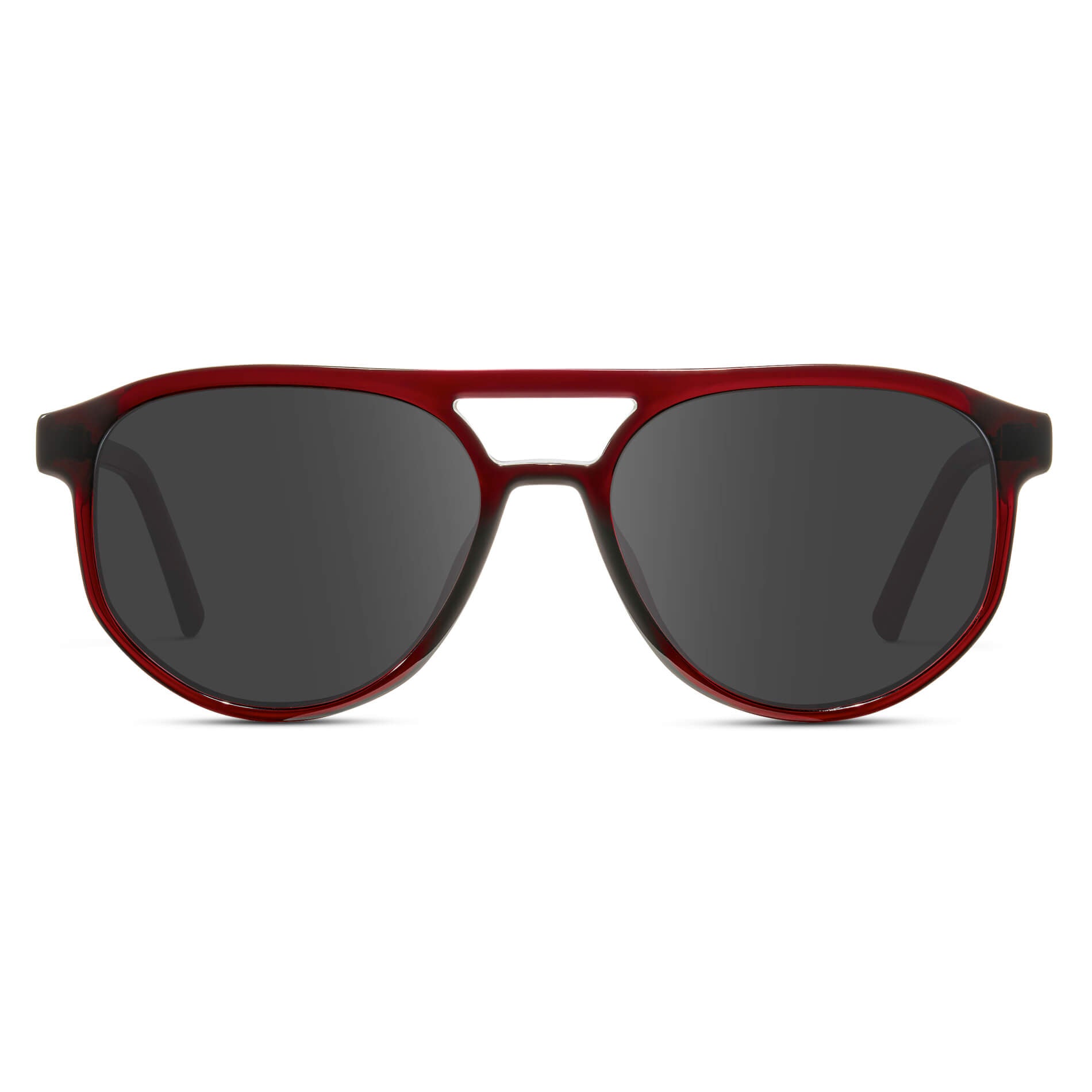 Red Garnet / Grey || Modern Aviator Red Acetate Frame with Grey Prescription Lens