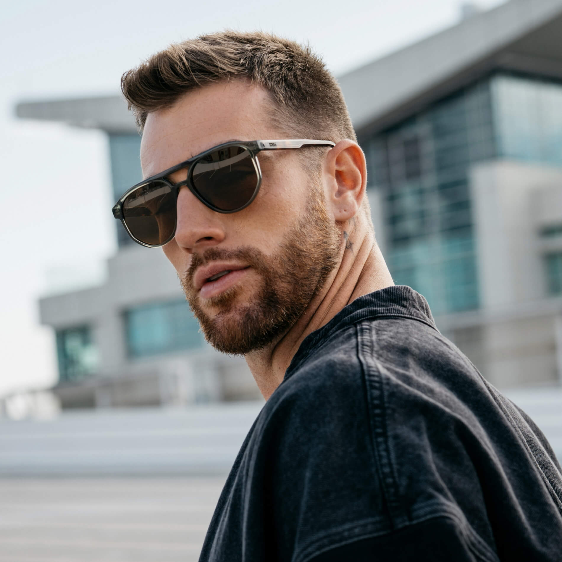 Tortoise Sage / Brown Lens || Men’s Modern Double Bridge Aviator Tortoise Sage Sunglasses with Brown Lenses