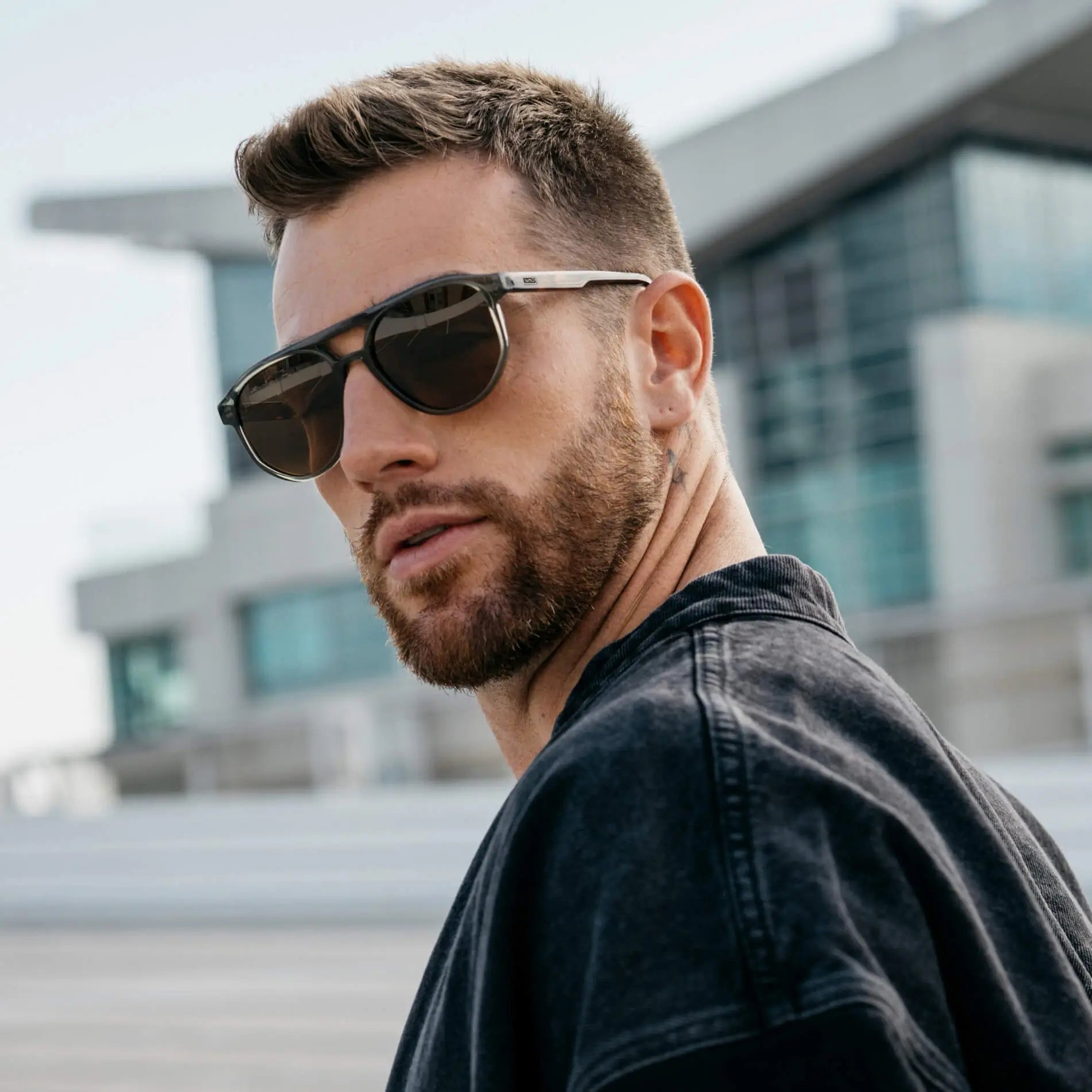 Tortoise Sage / Brown Lens || Men’s Modern Double Bridge Aviator Tortoise Sage Sunglasses with Brown Lenses