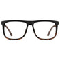 Matte Black Tortoise || Men's Square Eyeglasses with Matte Black Tortoise Frame and Clear Prescription Lens on a white background