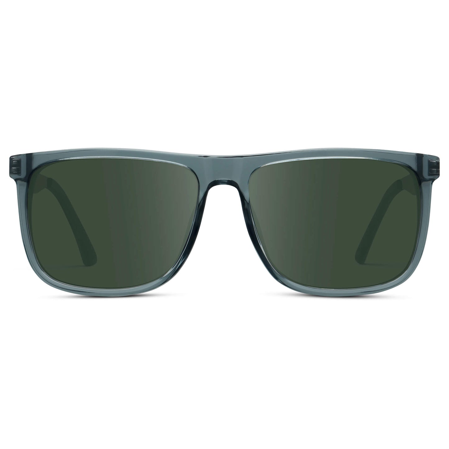 Stone Blue / G15 || Men's Prescription Sunglasses with Stone Blue Acetate and Stainless Steel Frame and Green Prescription Lens