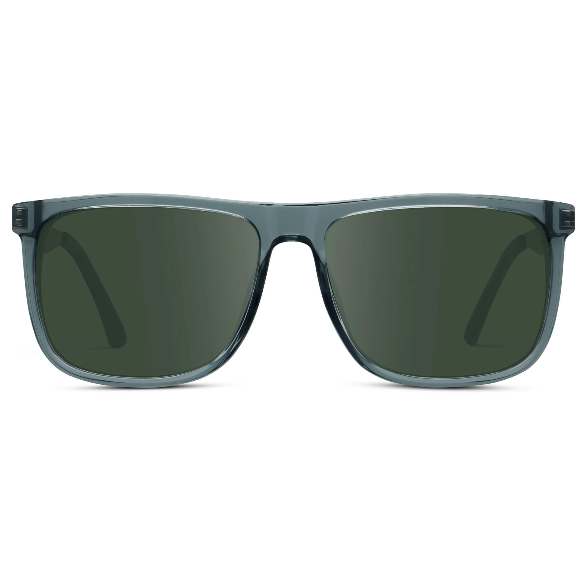 Stone Blue / G15 || Men's Prescription Sunglasses with Stone Blue Acetate and Stainless Steel Frame and Green Prescription Lens