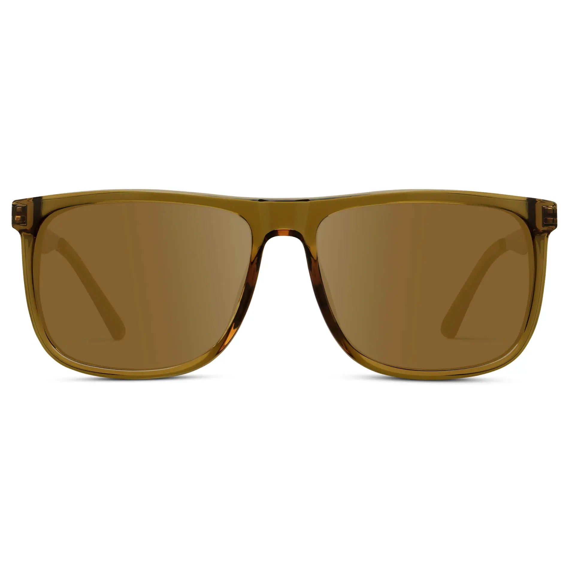 Crystal Verde / Amber || Men's Prescription Sunglasses with Crystal Verde Acetate and Stainless Steel Frame and Amber Prescription Lens on a white background