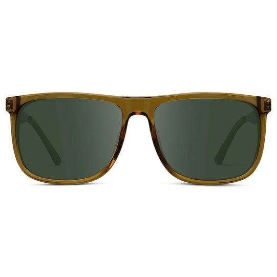 Crystal Verde / G15 || Men's Prescription Sunglasses with Crystal Verde Acetate and Stainless Steel Frame and Green Prescription Lens