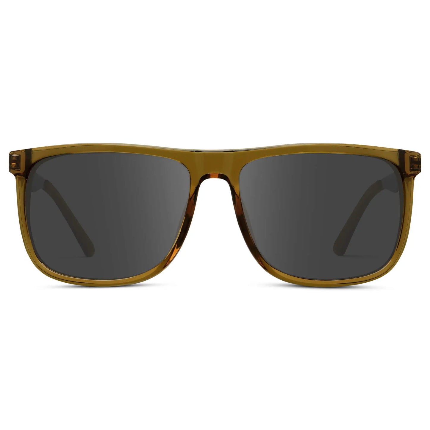 Crystal Verde / Grey || Men's Prescription Sunglasses with Crystal Verde Acetate and Stainless Steel Frame and Grey Prescription Lens on a white background