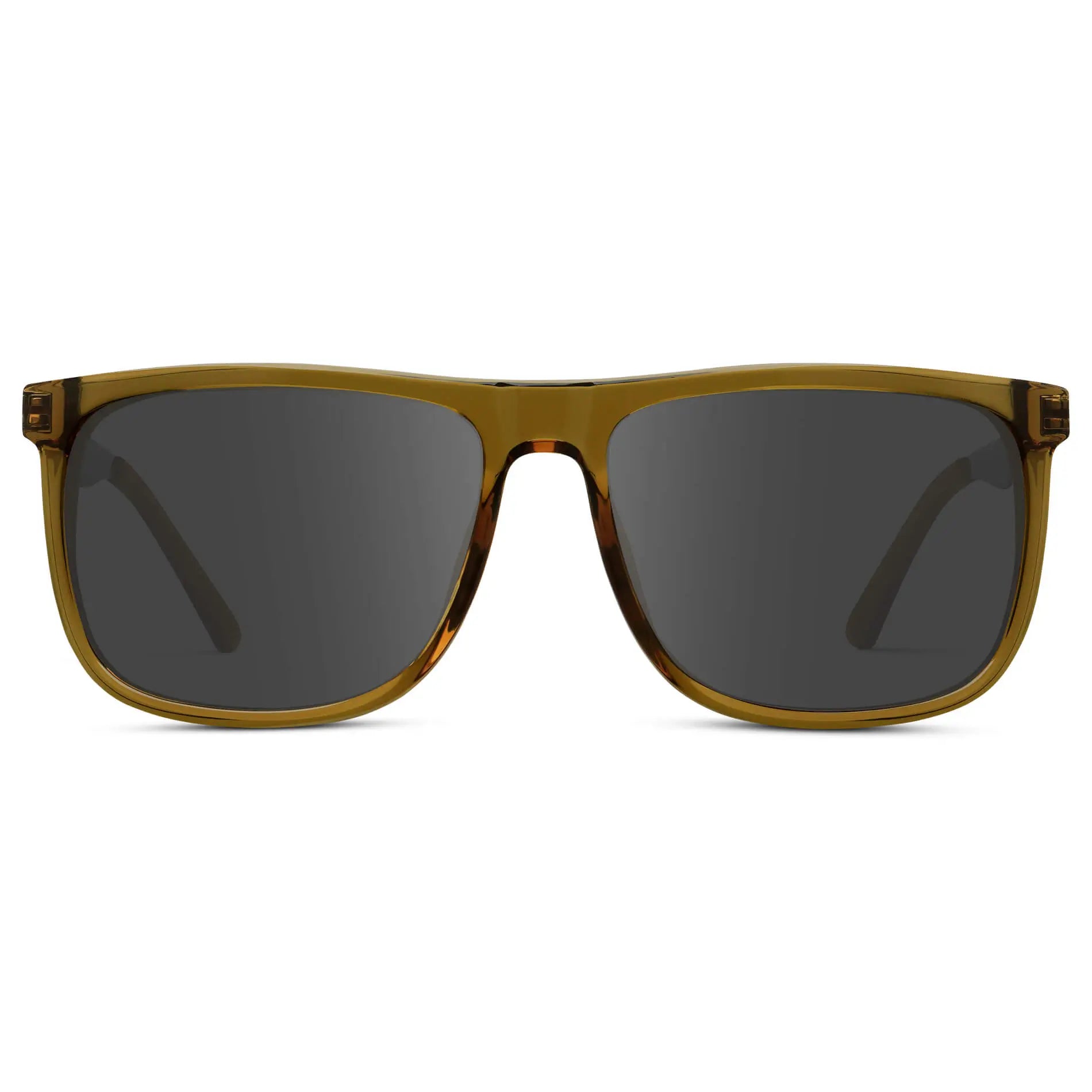 Crystal Verde / Grey || Men's Prescription Sunglasses with Crystal Verde Acetate and Stainless Steel Frame and Grey Prescription Lens on a white background
