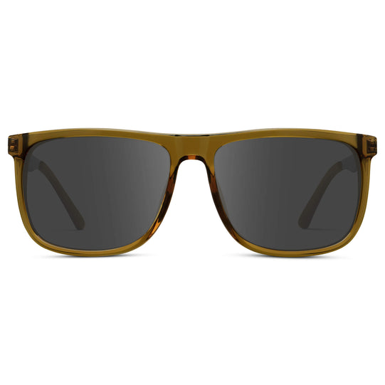 Crystal Verde / Grey || Men's Prescription Sunglasses with Crystal Verde Acetate and Stainless Steel Frame and Grey Prescription Lens