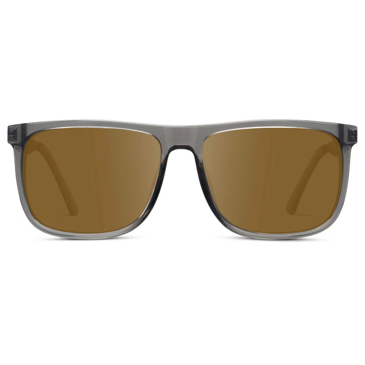 Steel Grey / Amber || Men's Prescription Sunglasses with Steel Grey Acetate and Stainless Steel Frame and Amber Prescription Lens on a white background
