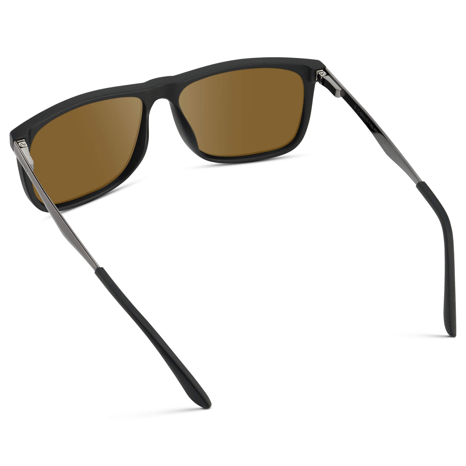 Jade Black / Amber || Men's Prescription Sunglasses with Jade Black Polycarbonate and Stainless Steel Frame and Amber Prescription Lens
