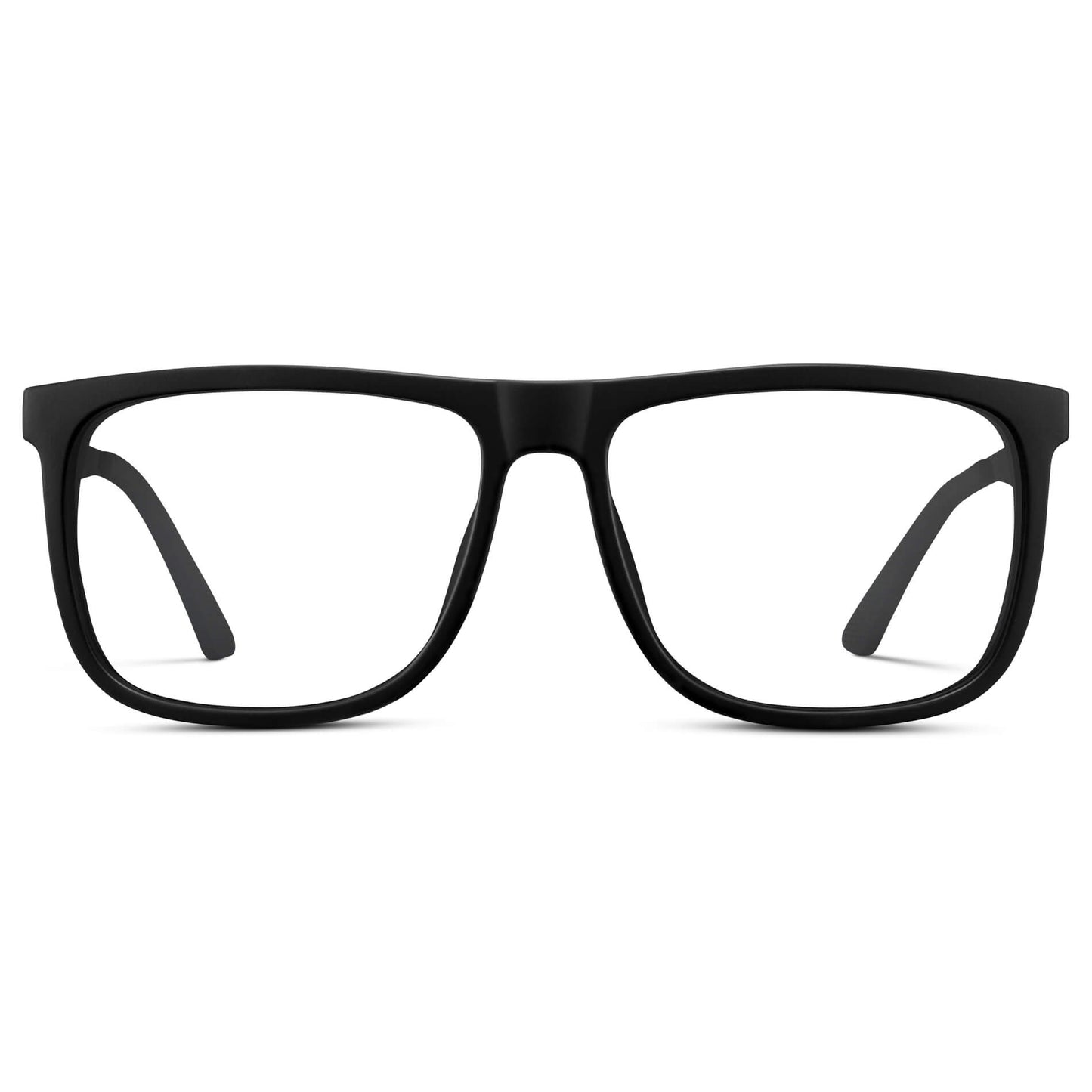 Jade Black || Men's Jade Black Frame Square Eyeglasses with Clear Prescription Lens