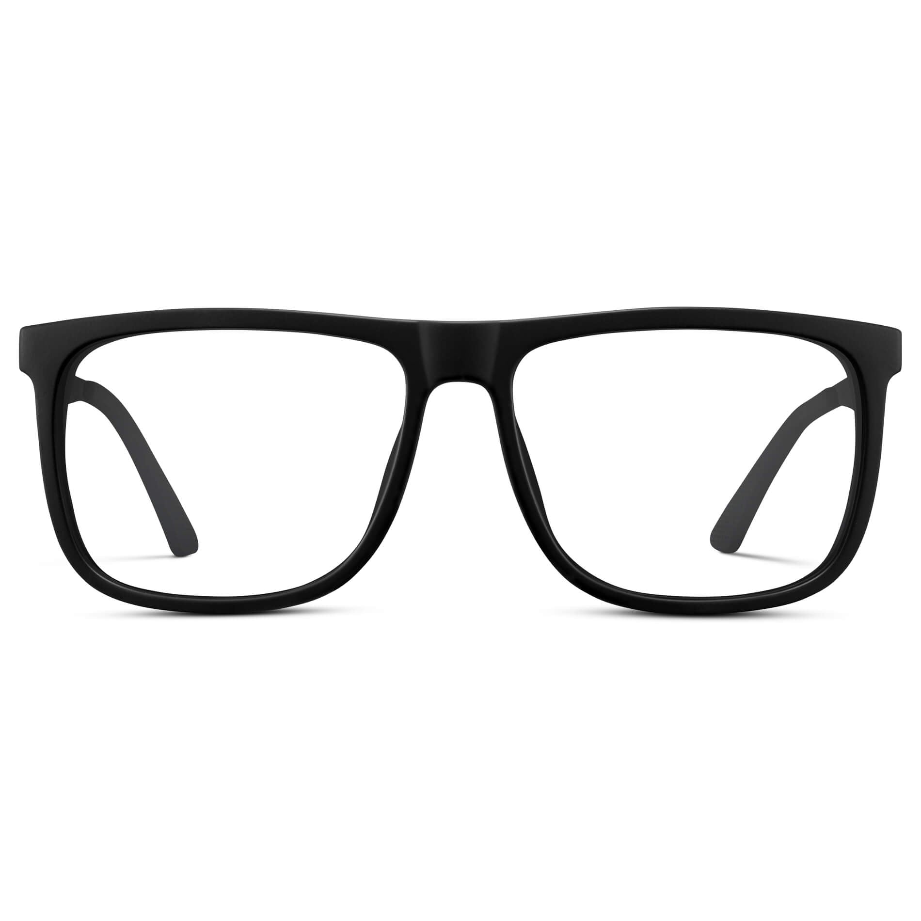 Jade Black || Men's Jade Black Frame Square Eyeglasses with Clear Prescription Lens