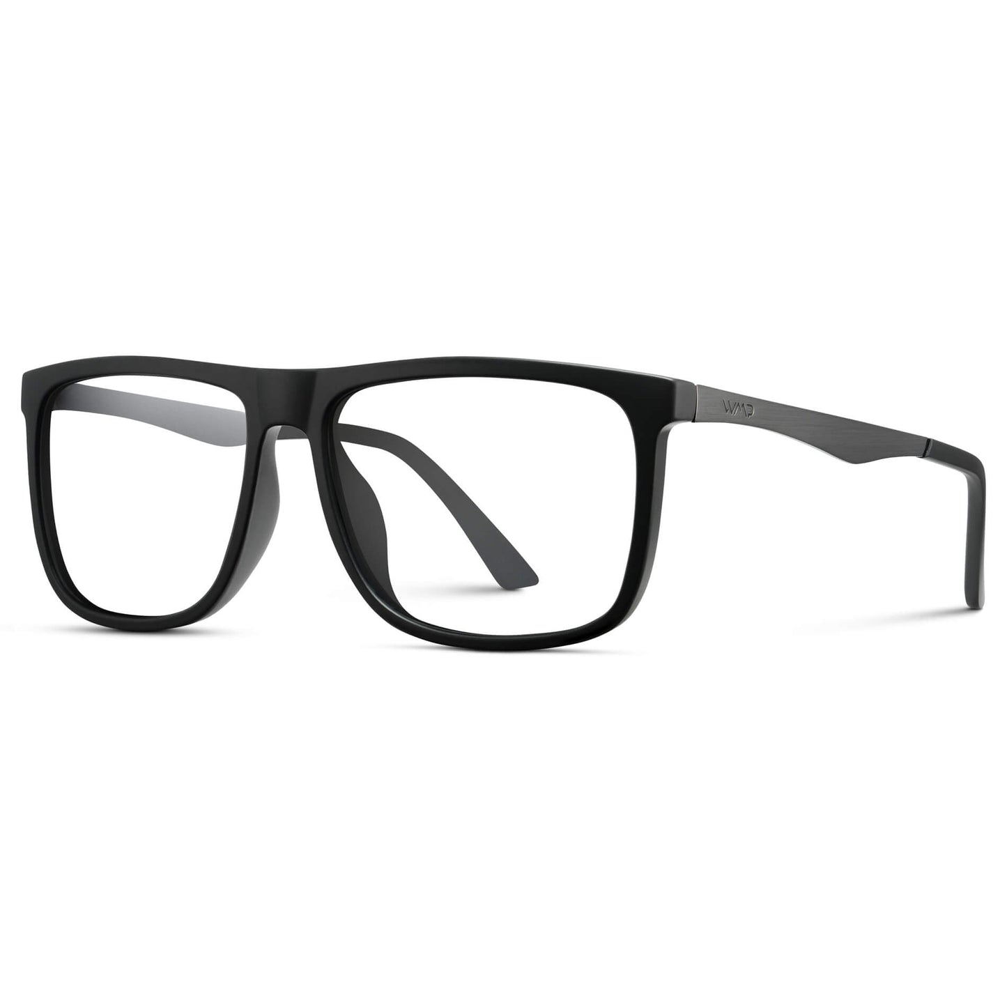 Jade Black || Men's Jade Black Frame Square Eyeglasses with Clear Prescription Lens