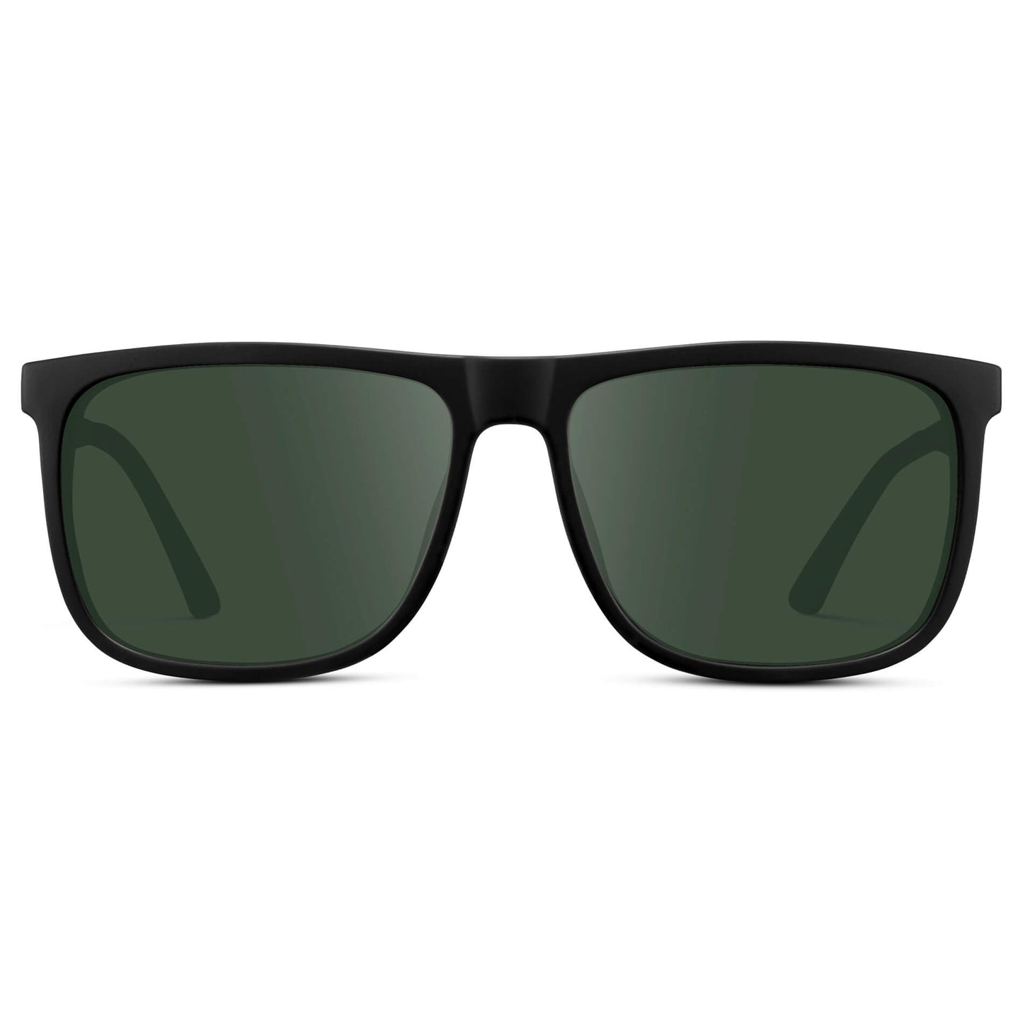 Jade Black / G15 || Men's Prescription Sunglasses with Jade Black Polycarbonate and Stainless Steel Frame and Green Prescription Lens