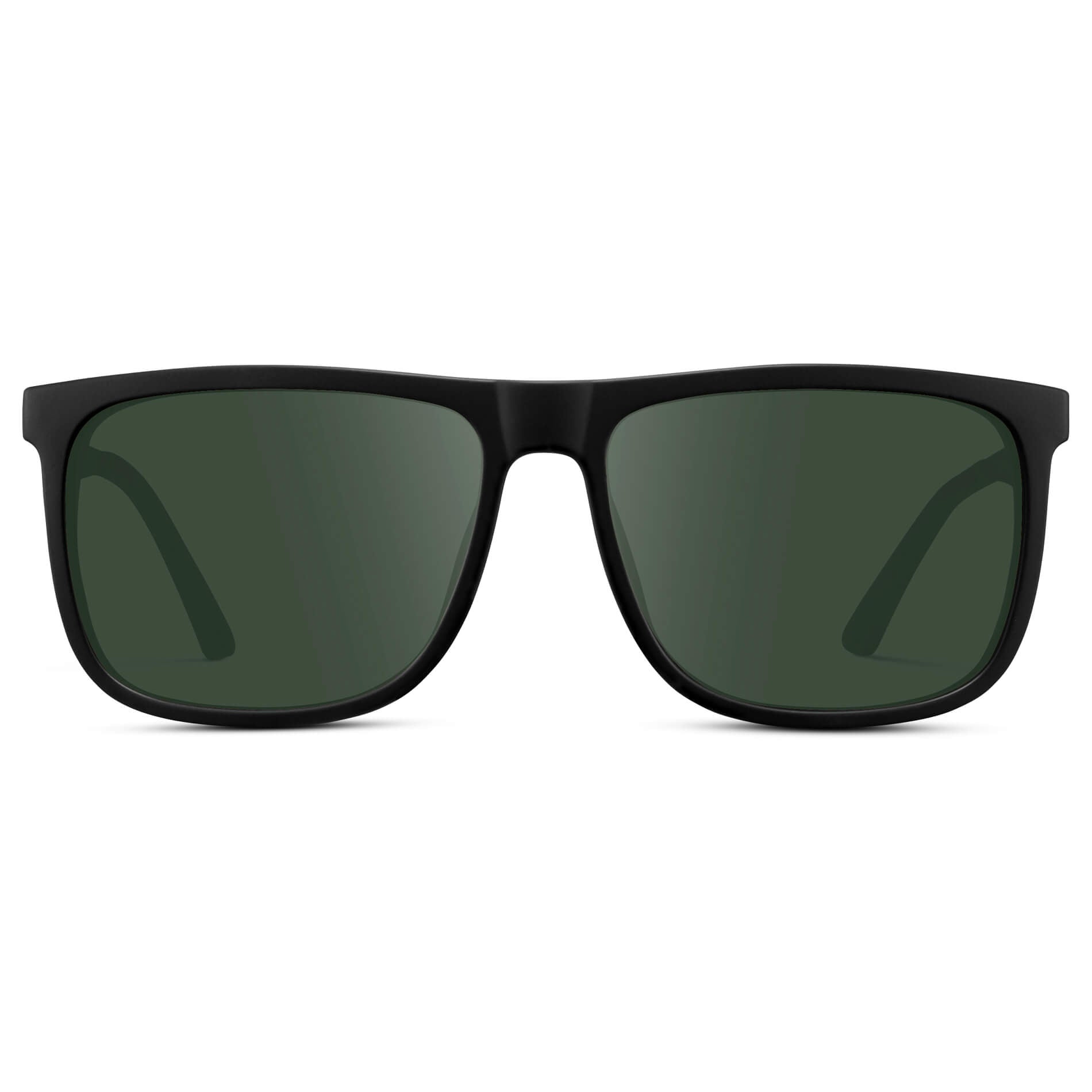 Jade Black / G15 || Men's Prescription Sunglasses with Jade Black Polycarbonate and Stainless Steel Frame and Green Prescription Lens