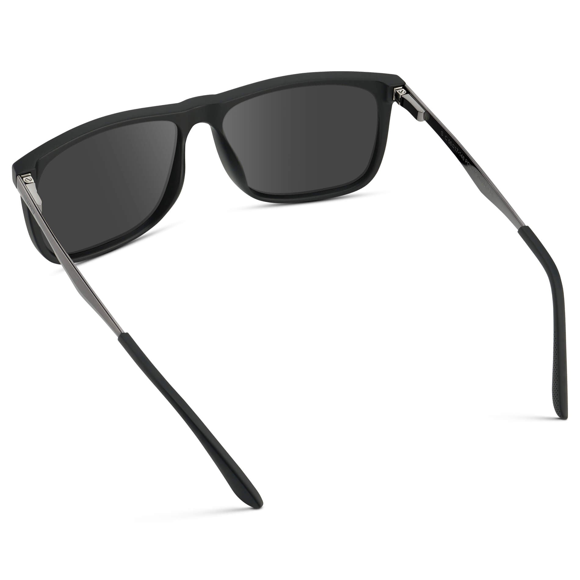 Jade Black / Grey || Men's Prescription Sunglasses with Jade Black Polycarbonate and Stainless Steel Frame and Grey Prescription Lens
