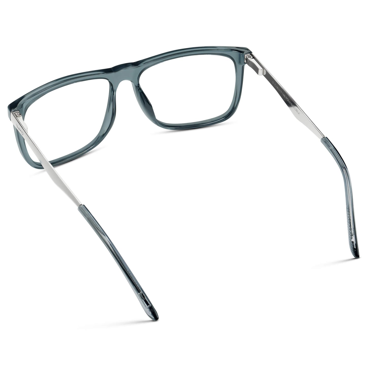 Stone Blue || Men's Stone Blue Frame Square Eyeglasses with Clear Prescription Lens