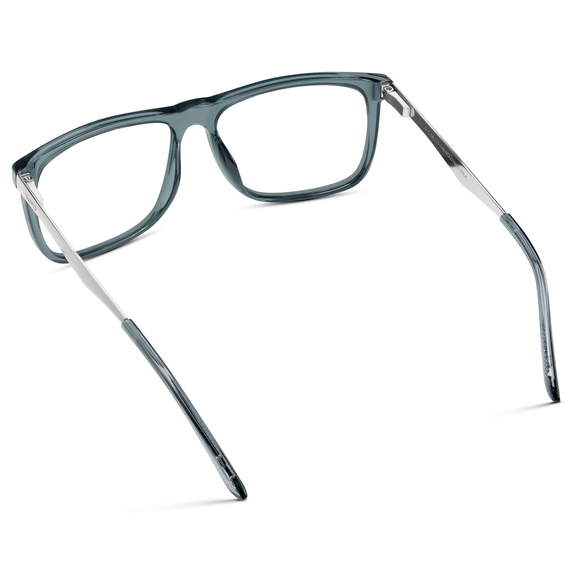 Stone Blue || Men's Stone Blue Frame Square Eyeglasses with Clear Prescription Lens