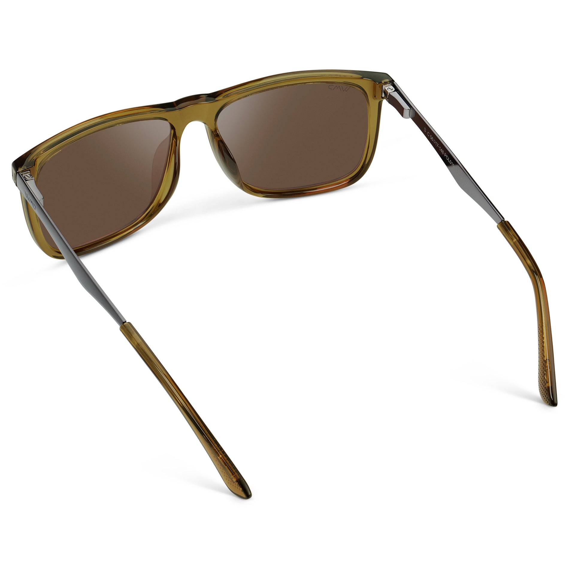 Crystal Verde / Brown Lens || Crystal Verde Square Acetate Frame Sunglasses with Brown Polarized Lenses
