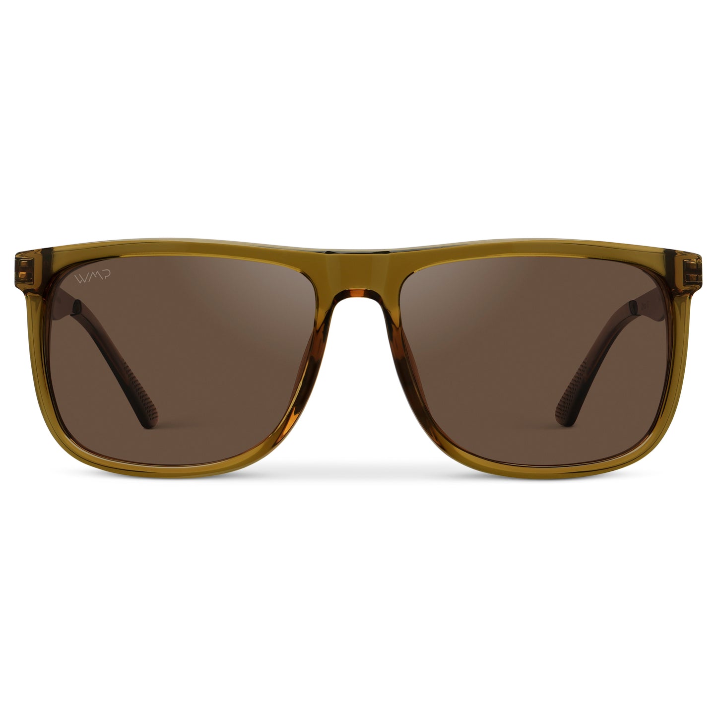 Crystal Verde / Brown Lens || Crystal Verde Square Acetate Frame Sunglasses with Brown Polarized Lenses