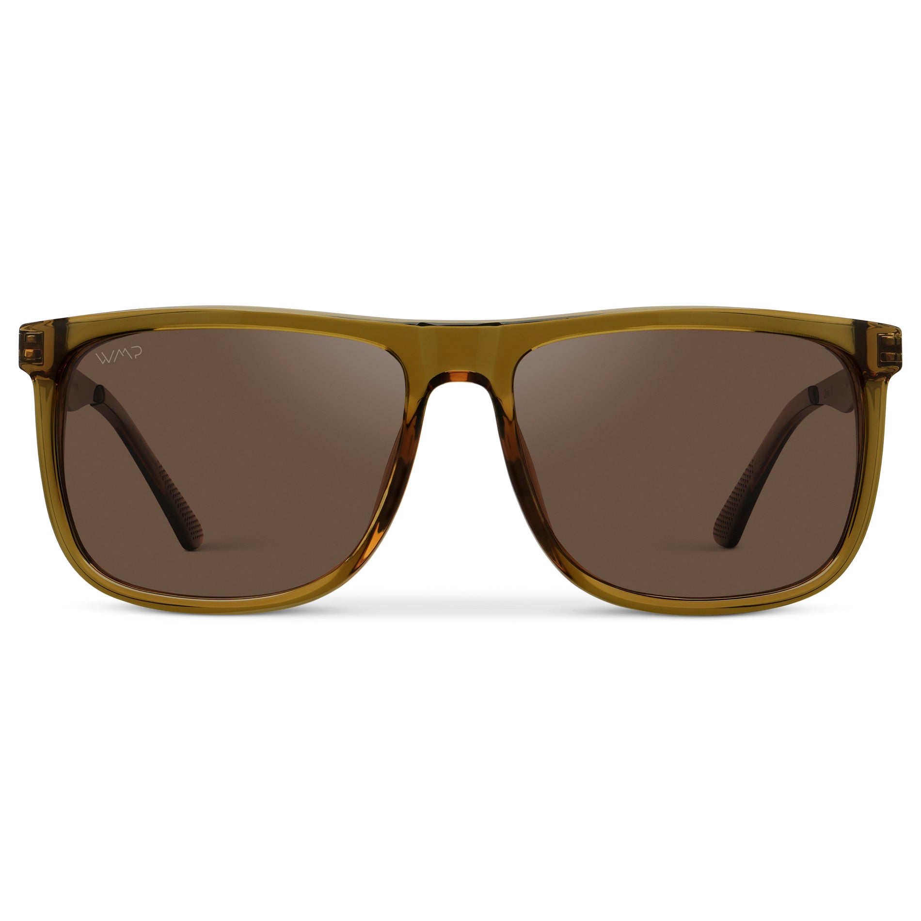 Crystal Verde / Brown Lens || Crystal Verde Square Acetate Frame Sunglasses with Brown Polarized Lenses