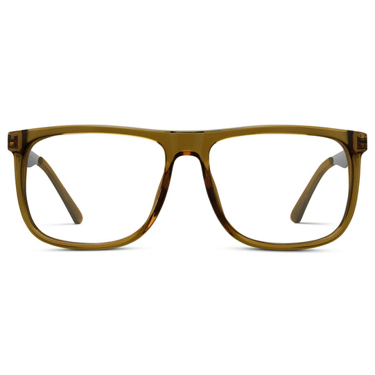 Crystal Verde || Men's Crystal Verde Frame Square Eyeglasses with Clear Prescription Lens