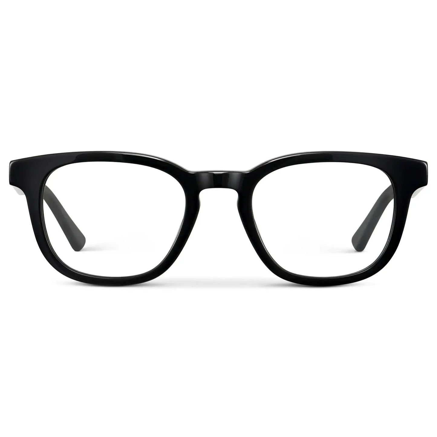 Black || Men's Square Prescription Eyeglasses with Black Acetate Frame and Clear Lens