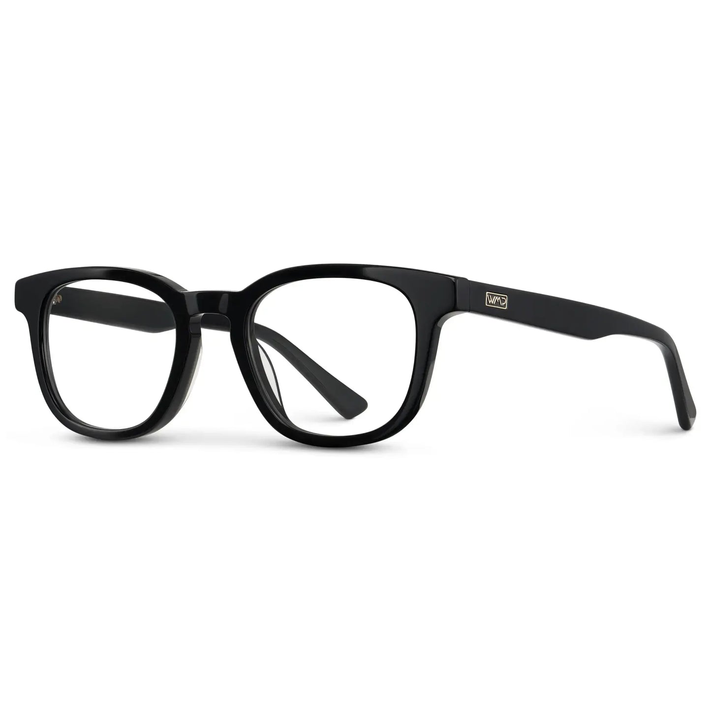 Black || Men's Square Prescription Eyeglasses with Black Acetate Frame and Clear Lens