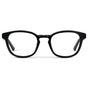 Black || Men's Rounded Rectangular Prescription Eyeglasses with Black Acetate Frame and Clear Lens