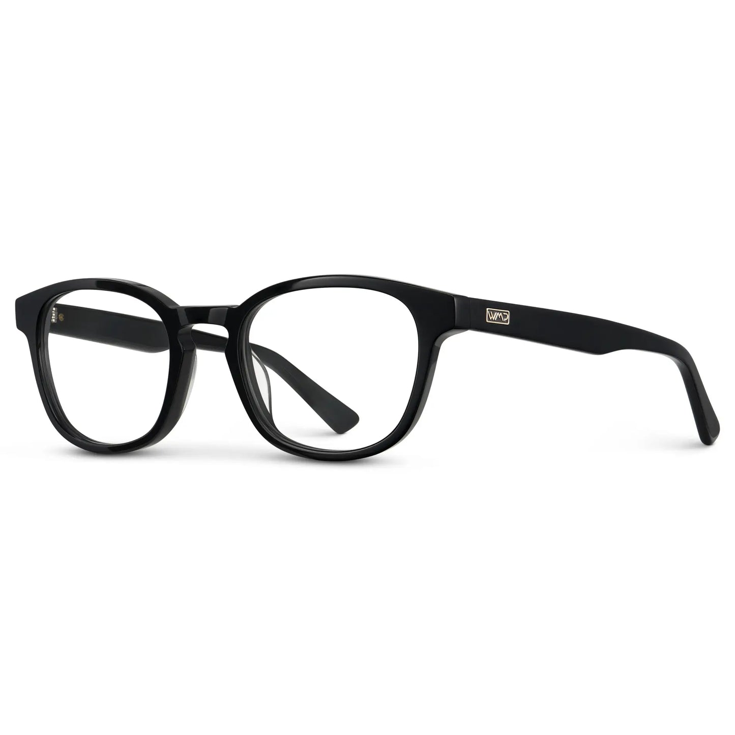 Black || Men's Rounded Rectangular Blue Light Blocking Glasses with Black Acetate frame
