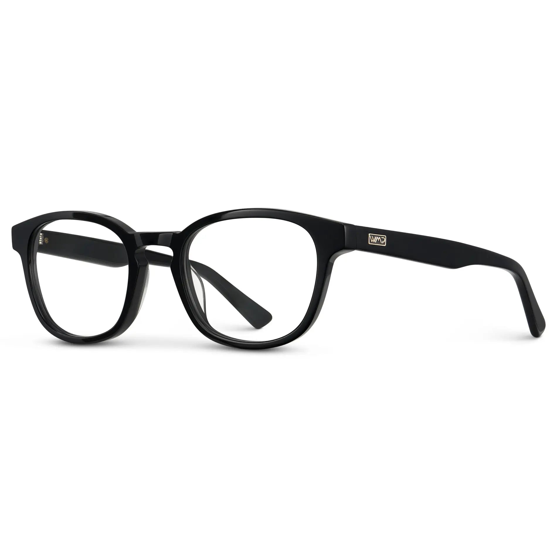 Black || Men's Rounded Rectangular Blue Light Blocking Glasses with Black Acetate frame