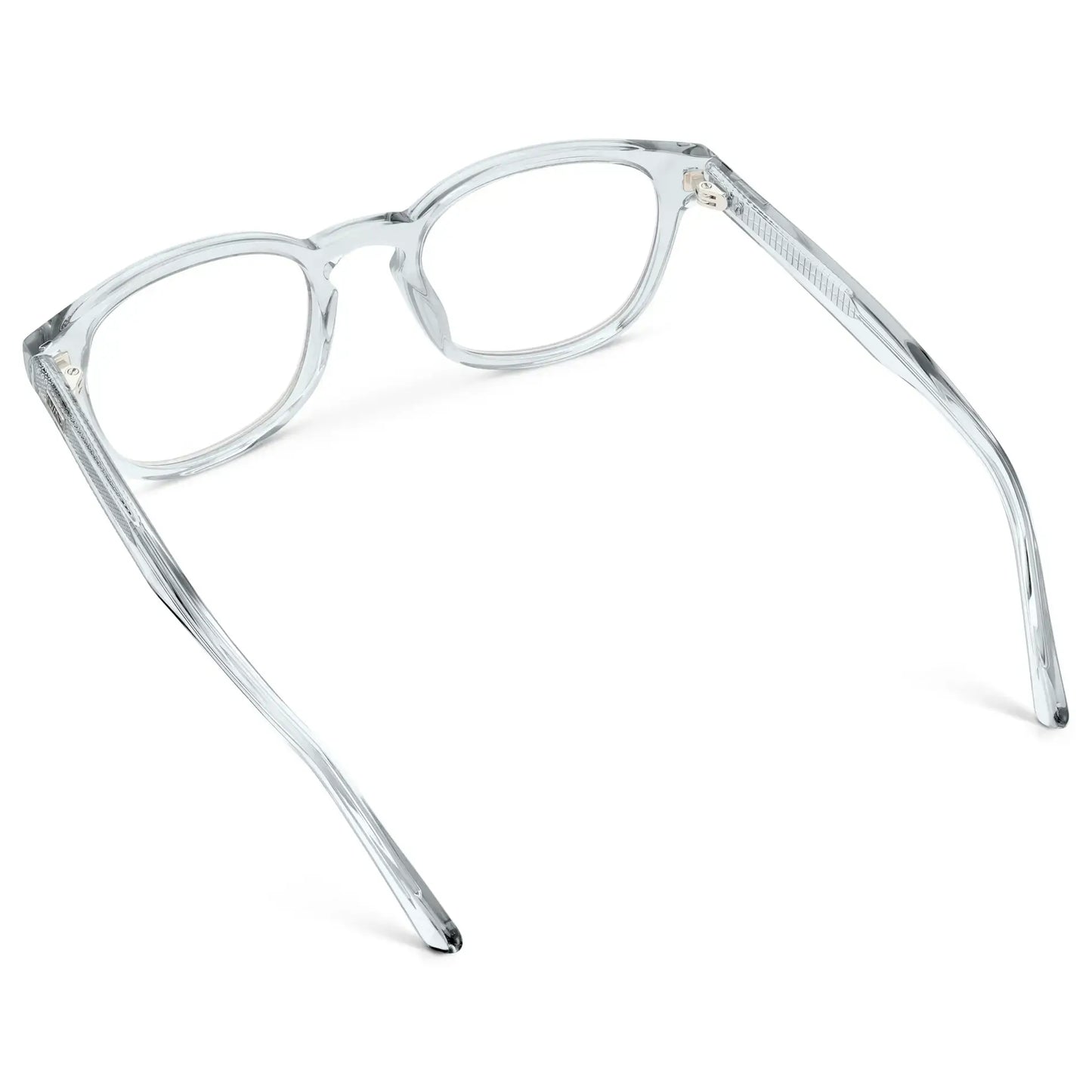 Ice Grey || Men's Rounded Rectangular Prescription Eyeglasses with Ice Grey Acetate Frame and Clear Lens