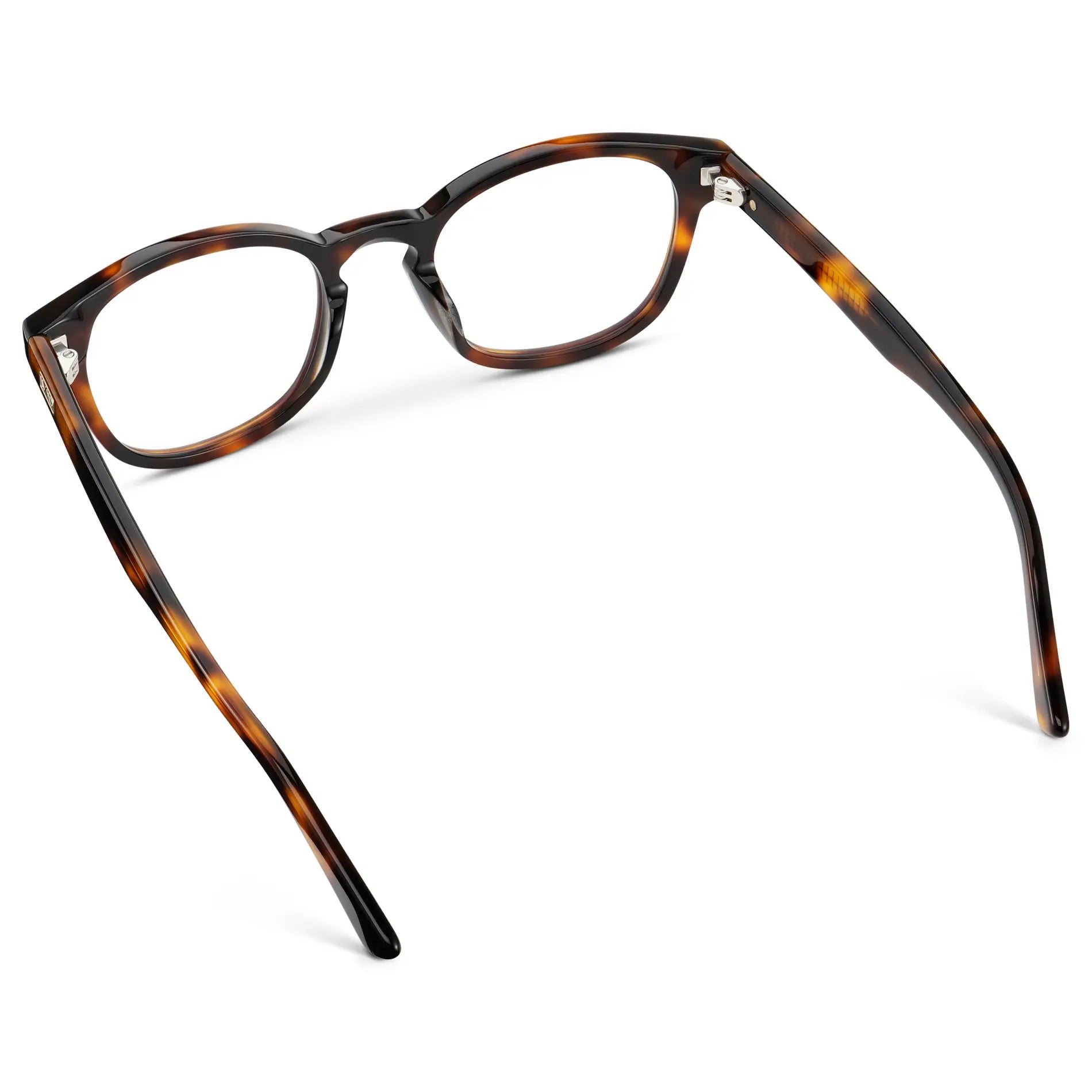 Brown Tortoise || Men's Rounded Rectangular Blue Light Blocking Glasses with Brown Tortoise Acetate frame