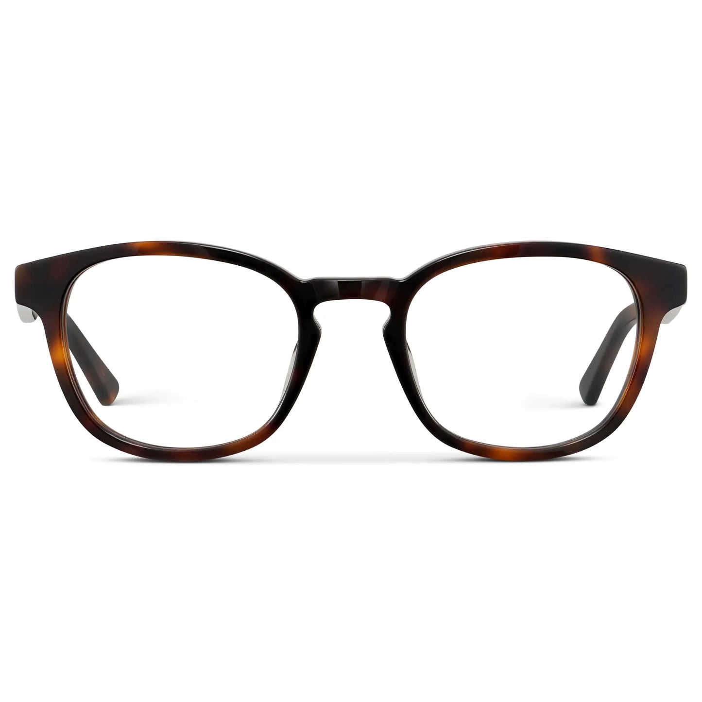 Brown Tortoise || Men's Rounded Rectangular Blue Light Blocking Glasses with Brown Tortoise Acetate frame