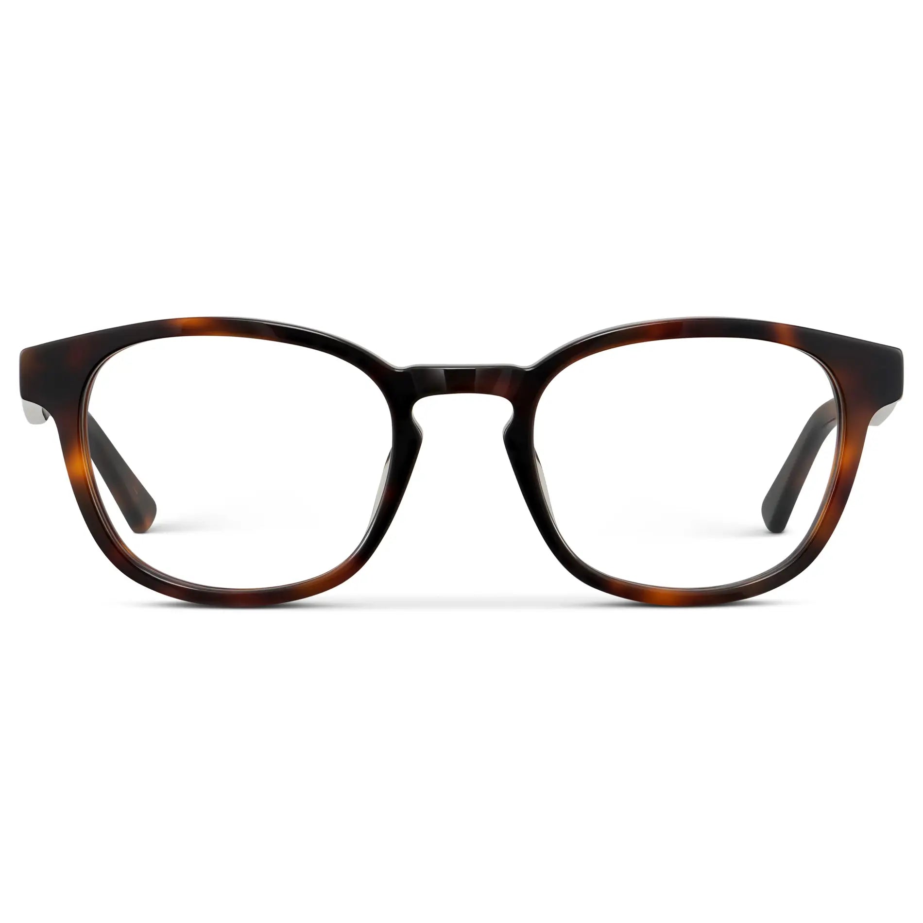 Brown Tortoise || Men's Rounded Rectangular Blue Light Blocking Glasses with Brown Tortoise Acetate frame