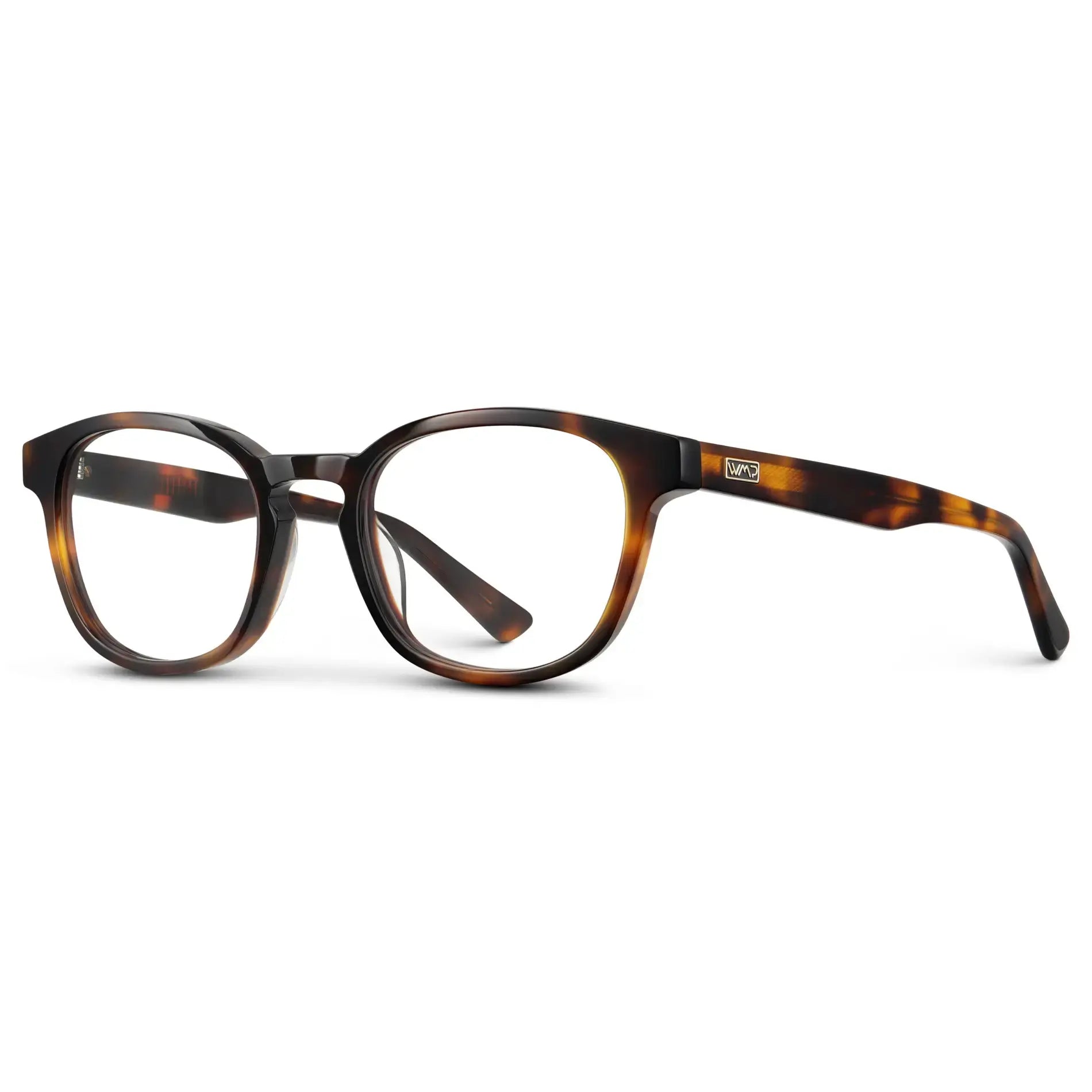 Brown Tortoise || Men's Rounded Rectangular Prescription Eyeglasses with Brown Tortoise Acetate Frame and Clear Lens