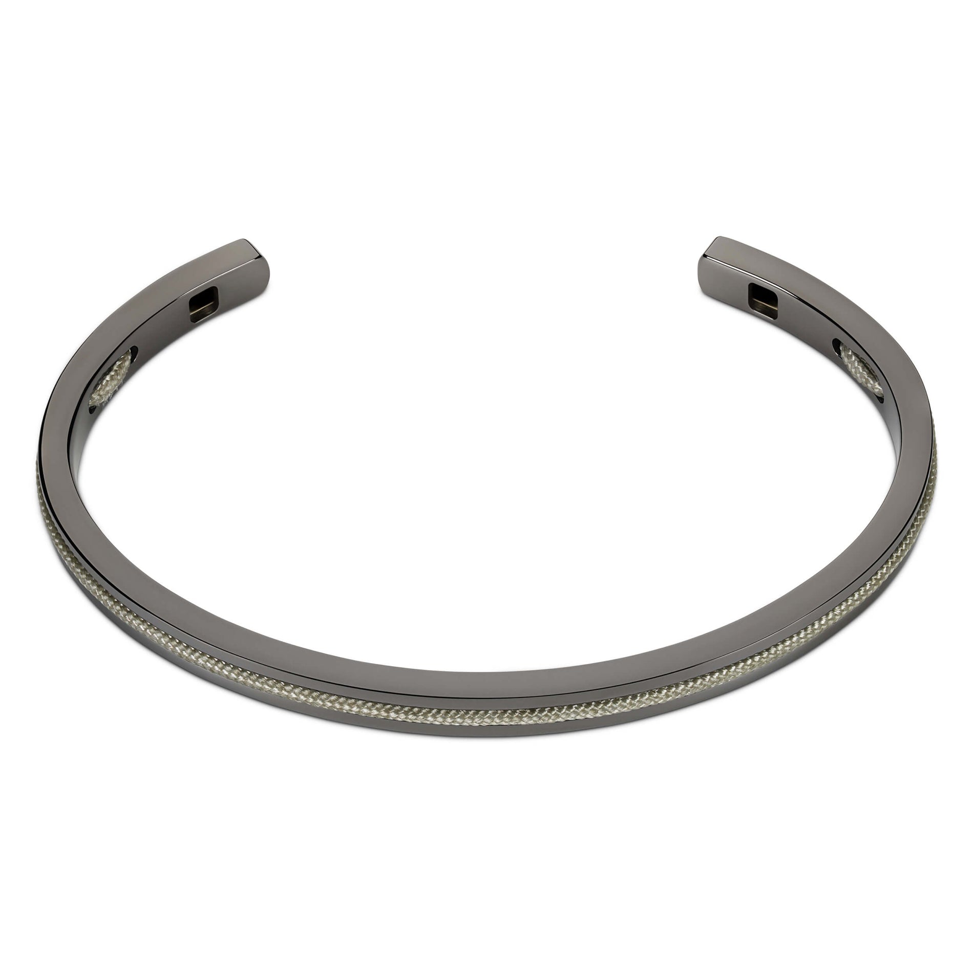 Gunmetal / Olive Green || Men's Cuff and Twisted Chain Bracelet Combination Set in Gunmetal and Olive Green