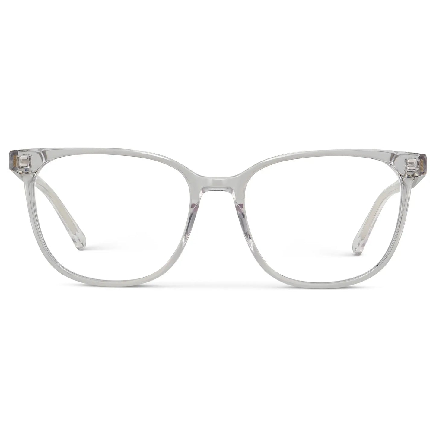 Clear || Women's Rectangular Blue Light Blocking Glasses with a Clear Acetate Frame and Clear Lens
