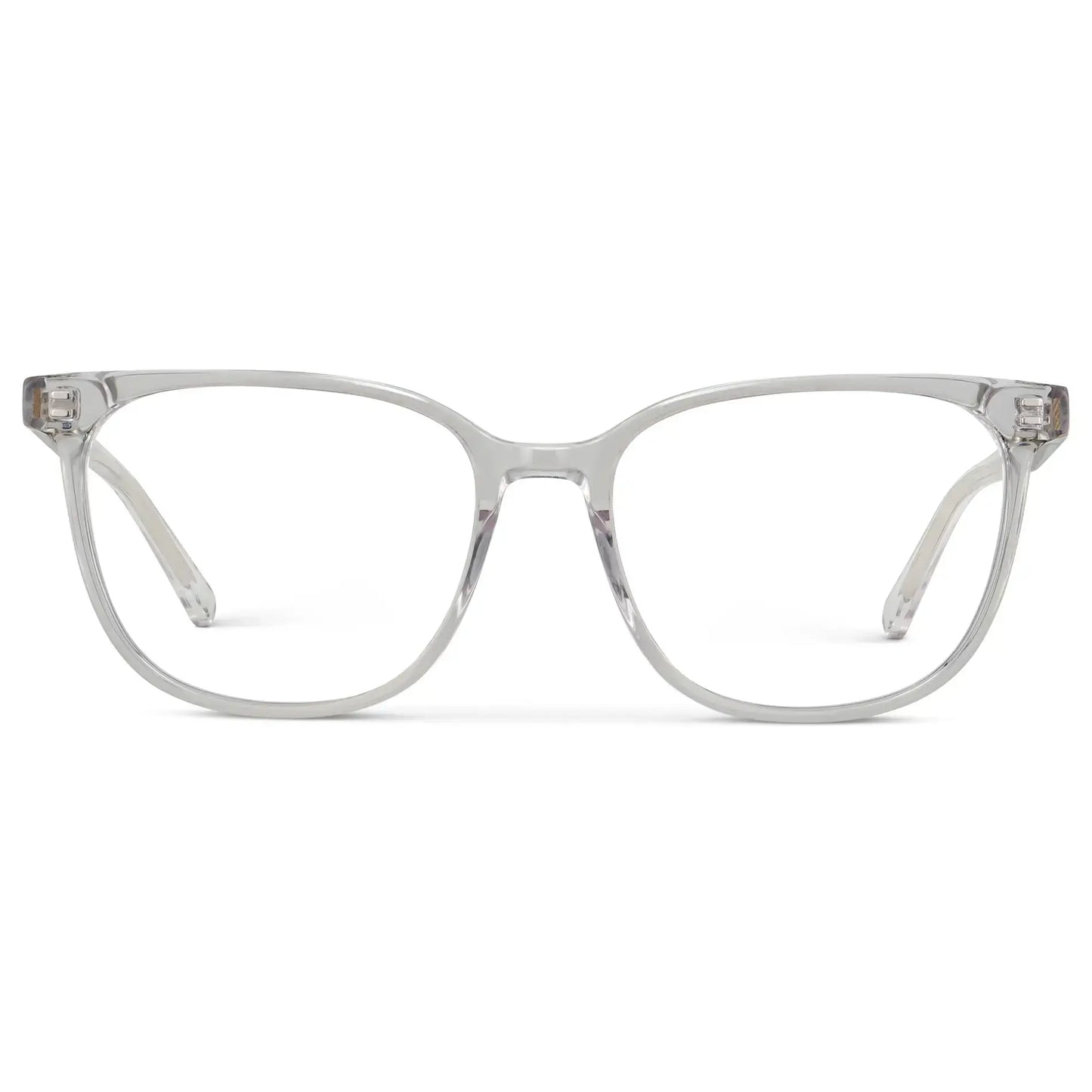 Clear || Women's Rectangular Prescription Glasses with a Clear Acetate Frame and Clear Lens