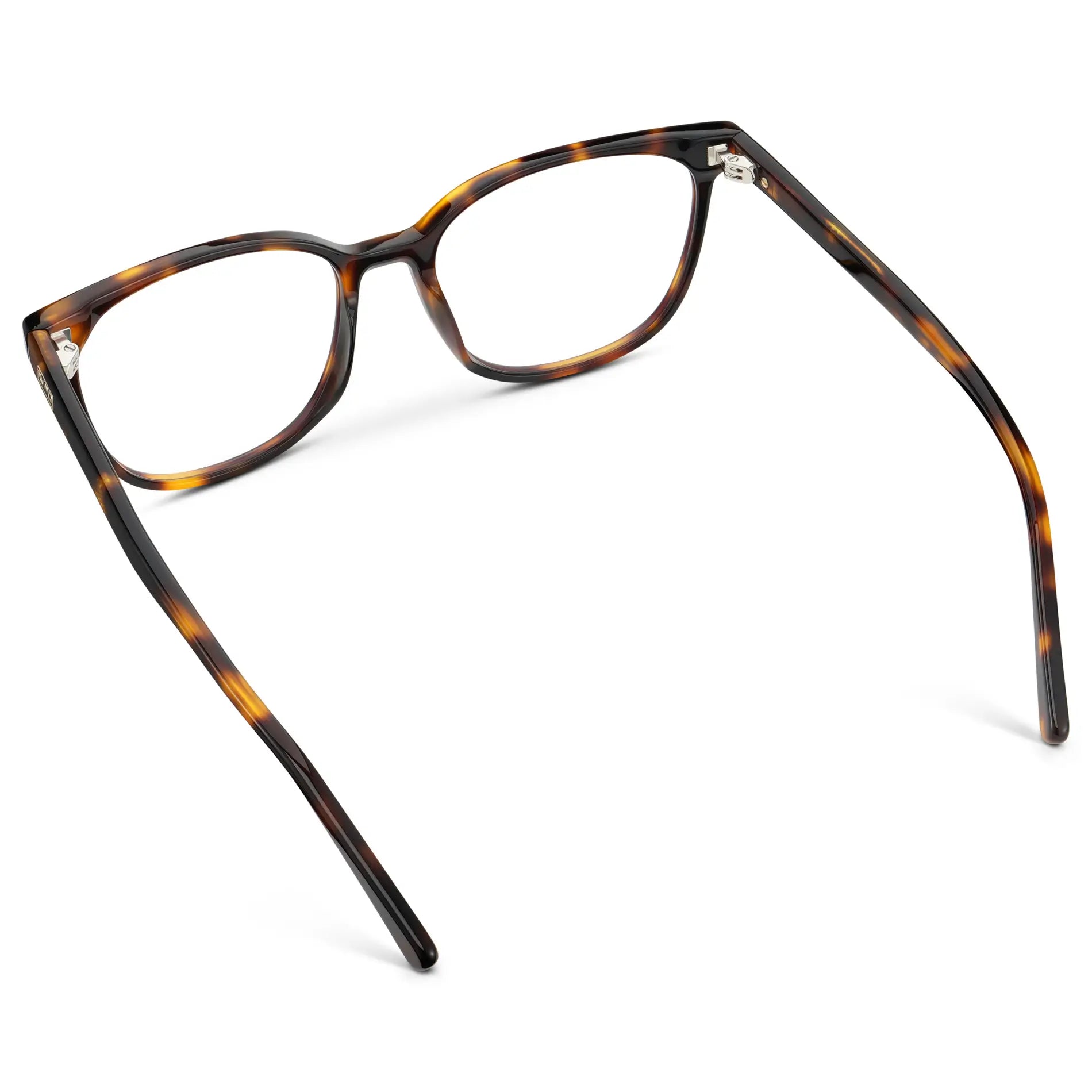Brown Tortoise || Women's Rectangular Blue Light Blocking Glasses with a Brown Tortoise Acetate Frame and Clear Lens