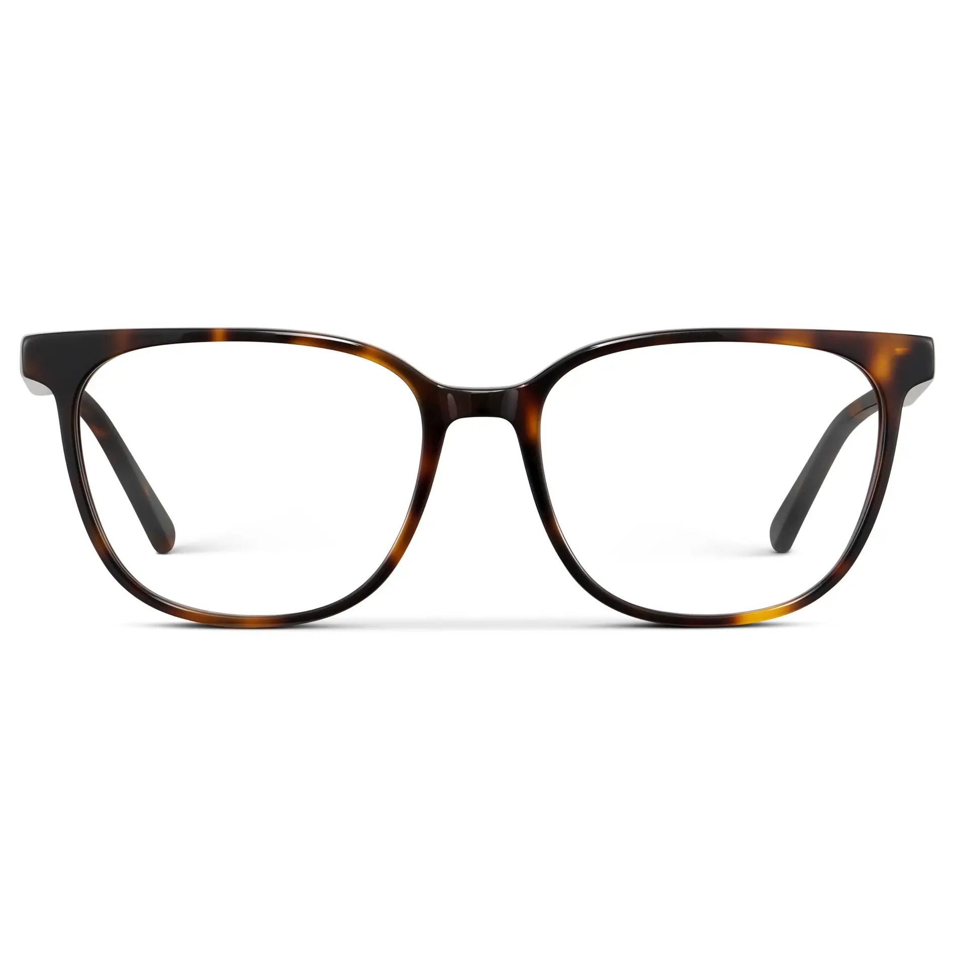 Brown Tortoise || Women's Rectangular Blue Light Blocking Glasses with a Brown Tortoise Acetate Frame and Clear Lens