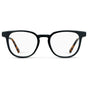 Black Autumn Tortoise || Men's Square Eyeglasses with Black Autumn Tortoise Acetate Frame and Clear Prescription Lens on a white background