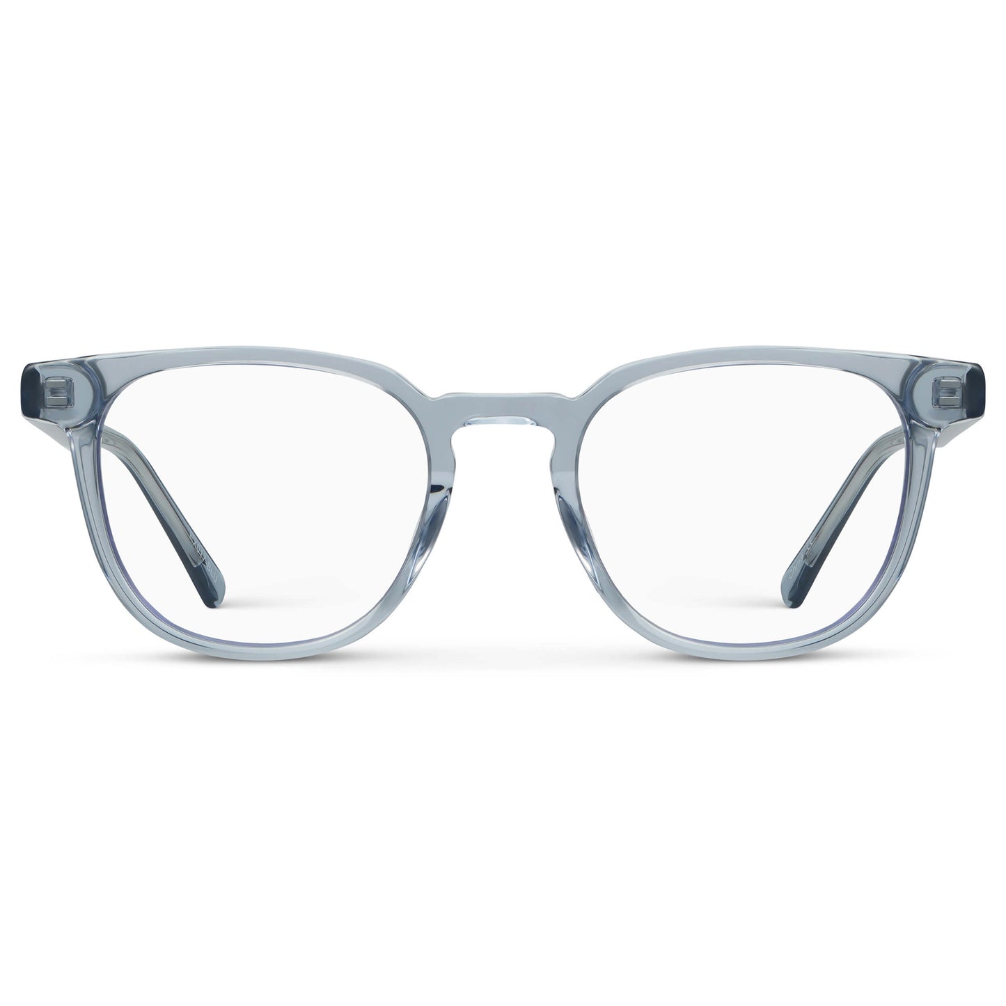 Denim Blue || Men's Square Blue Light Blocking Glasses with Denim Blue Acetate Frame and Clear Lens